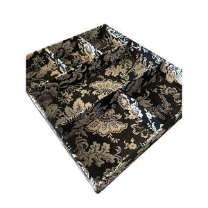Closet Organizer Black White Floral Compartments 15 x 13 x 2.5 Desk Drawer